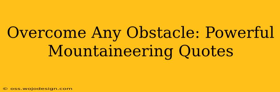 Overcome Any Obstacle: Powerful Mountaineering Quotes
